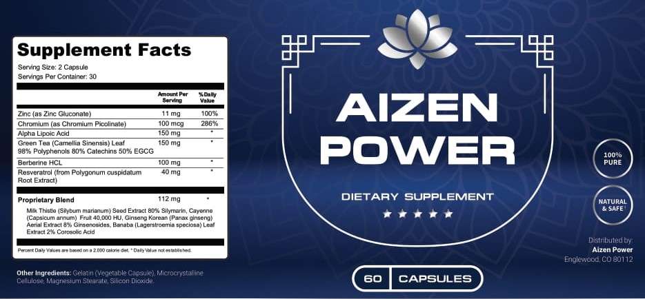 Aizen Power Supplement Facts- SilvaReview