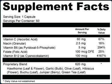 Supplement Facts of Blood Pressure 911