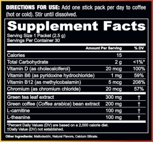 supplement facts- Java Burn