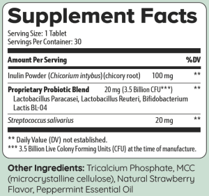 supplement facts of prodentim